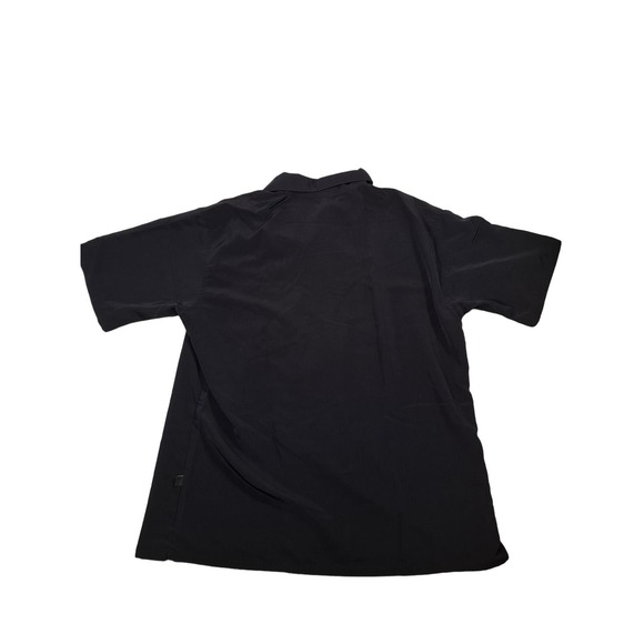 Silver Point Authentic Original Men's Polyester Button-Up Shirt Black with Fire - Picture 2 of 8